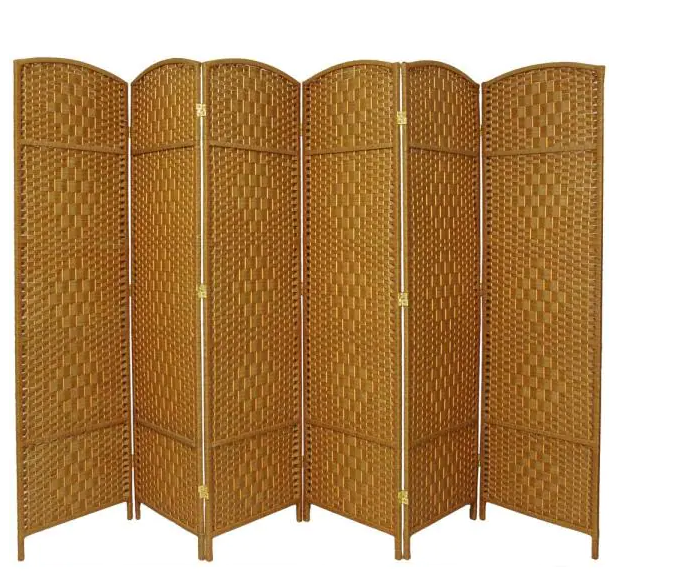 7 ft. Light Beige 6-Panel Room Divider