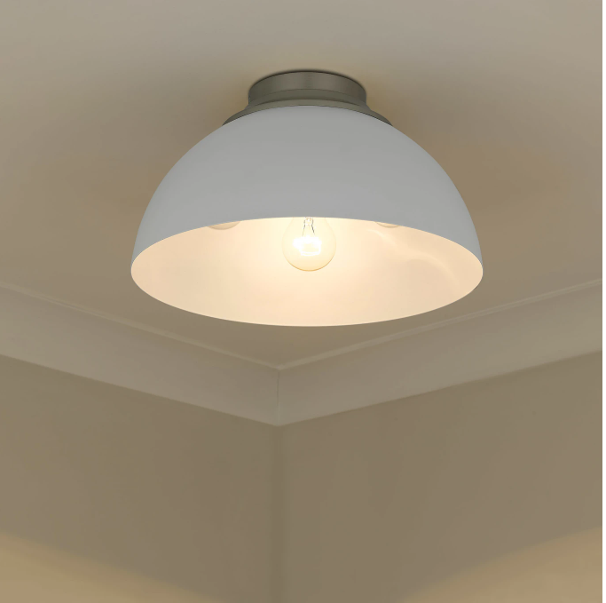 Golden Lighting Zoey 3 Light 14" Wide Flush Mount Ceiling Fixture with White Shade