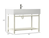 36 in. W x 20 in. D x 34 in. H Bath Vanity in Silver with Stone Vanity Top in White with White Basin