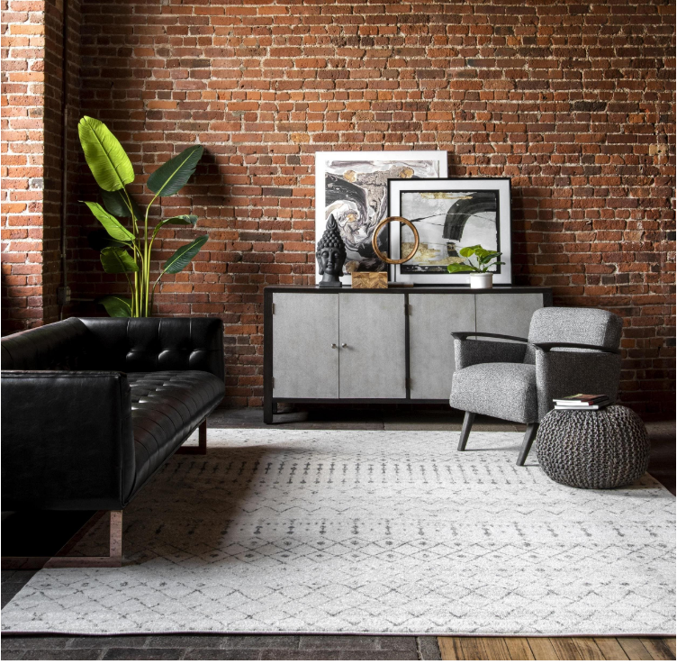 Blythe Modern Moroccan Trellis Gray 8 ft. Square Rug KRUG276-P10