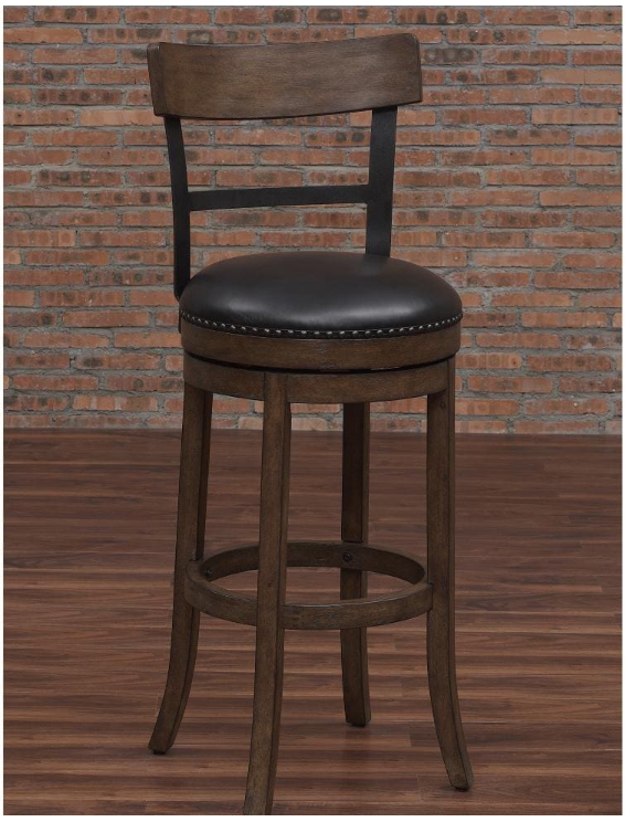 Taranto 30 in. Washed Brown Swivel Bar Stool VB367