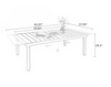 Black Expandable Rectangle Metal Patio Outdoor Dining Table