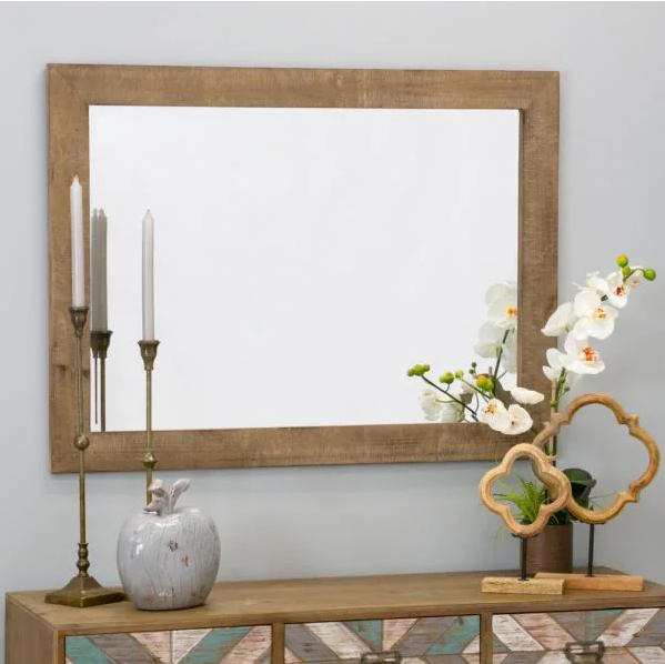 Medium Rectangle Beveled Glass Pueblo Mirror (40 in. H x 30 in. W)