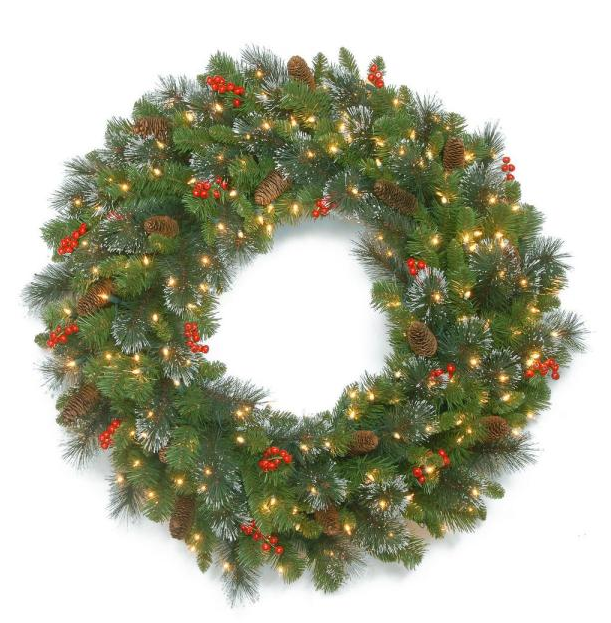30 in. Crestwood Spruce Wreath with Clear Lights