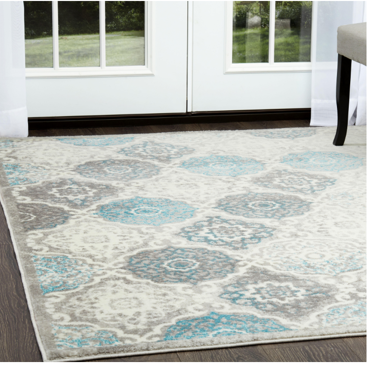 Boho Gray/Blue 8 ft. x 10 ft. Indoor Area Rug