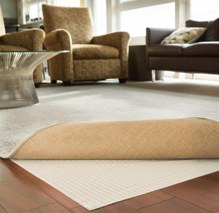 9 ft. x 12 ft. Rubberized Non-Slip Area Rug Pad Gripper in White (Set of 3)