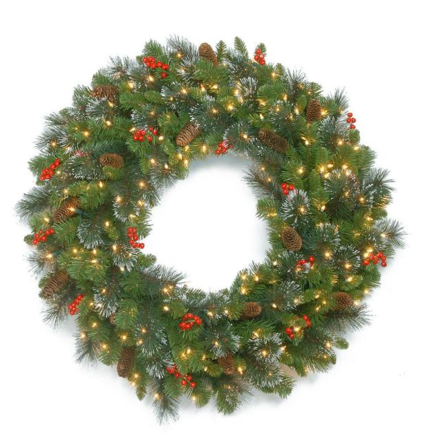30 in. Crestwood Spruce Wreath with Clear Lights