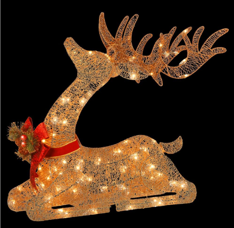 31 in. Pre-lit Resting Reindeer