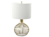 31 in. Vintage Gold Table Lamp with White Hardback Fabric Shade