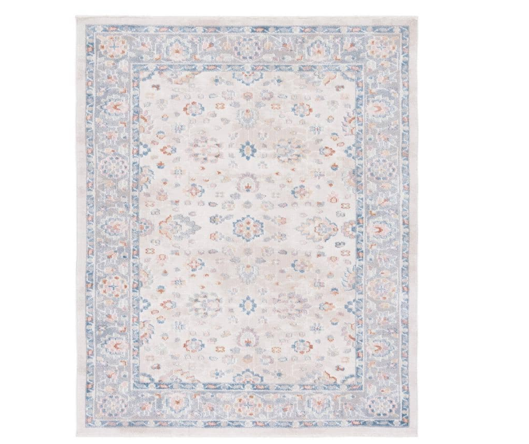 Blair Beige/Gray 4 ft. x 6 ft. Machine Washable Floral Area Rug
