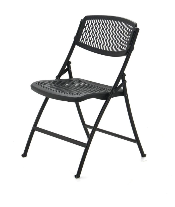 Black Plastic Seat Outdoor Safe Folding Chair (Set of 4) KB929
