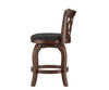 24 in. Loehr Cherry Swivel Cushioned Bar Stool