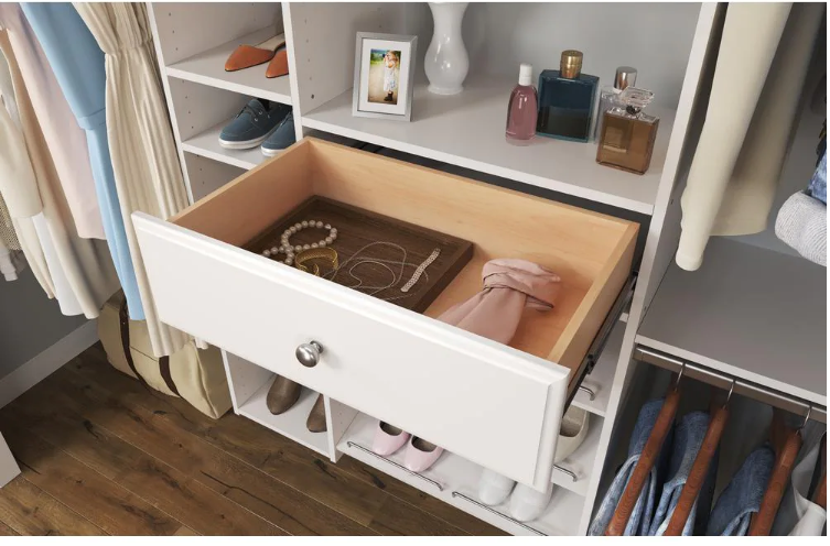 8 in. H x 24 in. W White Wood Drawer