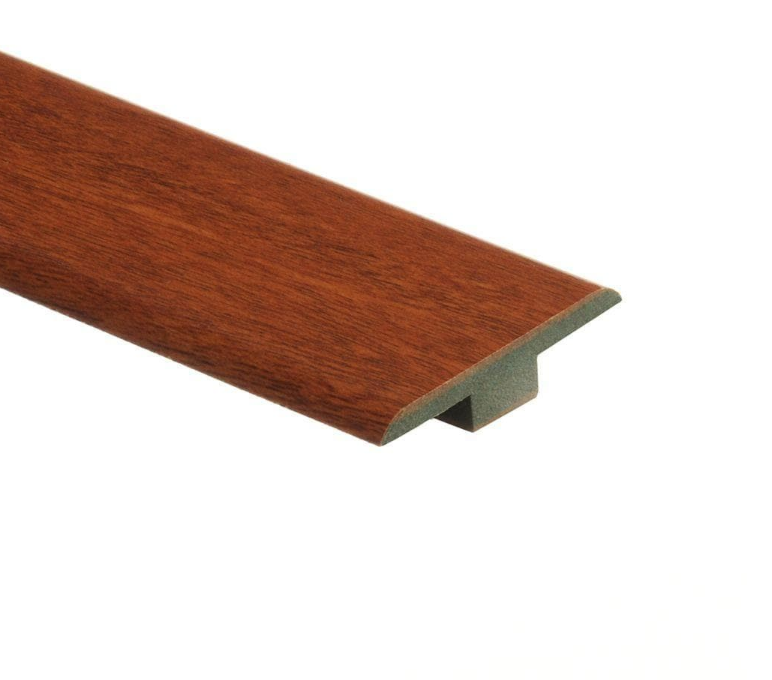 High Gloss Natural Jatoba 7/16 in. Thick x 1-3/4 in. Wide x 72 in. Length Laminate T-Molding (Set of 4)