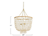 20 in. 1 Ceiling Light Round Capiz and Wood Bead Chandelier Style