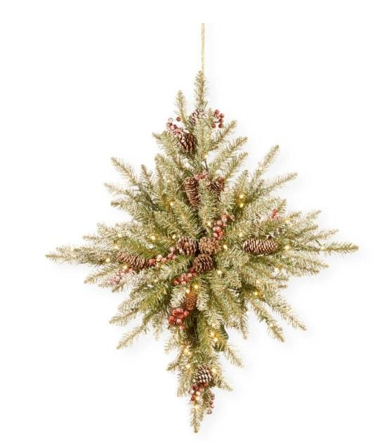 32 in. Snowy Dunhill Fir Bethlehem Star with Battery Operated LED Lights