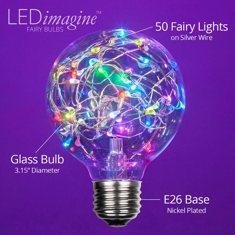 1 Watt (25 Watt Equivalent), G80 LED, Non-Dimmable Light Bulb, Color Changing E26/Medium (Standard) Base, (Set of 3)
