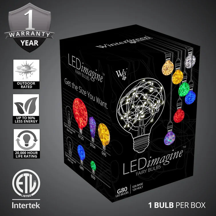 1 Watt (25 Watt Equivalent), G80 LED, Non-Dimmable Light Bulb, Color Changing E26/Medium (Standard) Base, (Set of 3)