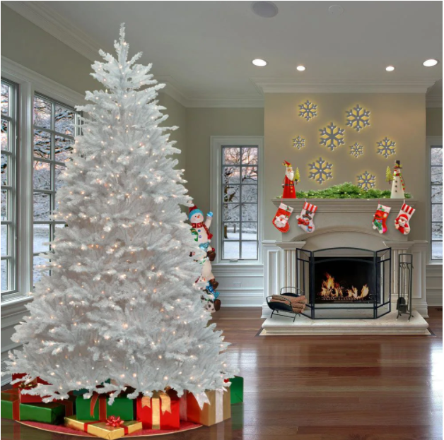 7.5 ft. Dunhill White Fir Artificial Christmas Tree with Clear Lights