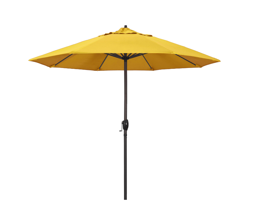 9 ft. Aluminum Auto Tilt Patio Umbrella in Lemon Olefin KB2527-A4-B4-P2