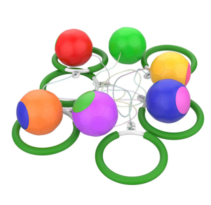 6 Piece Skip Ball Set – Indoor and Outdoor Jump Game with Adjustable String for Boys and Girls – Exercise, Coordination, Motor Skills #8608053 HAB107