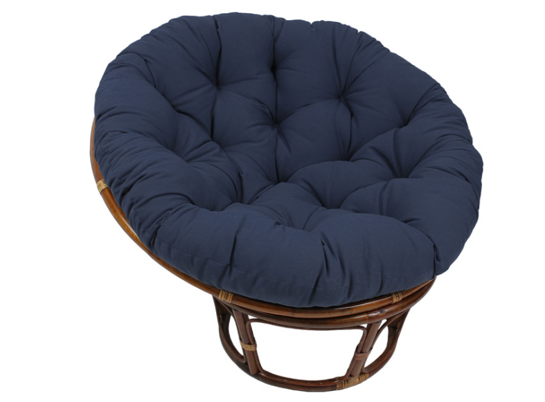 44" Solid Twill Papasan Cushion, Fits 42" Papasan Cushion Only, Navy CL900