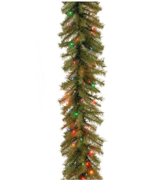 9 ft. x 10 in. Norwood Fir Artificial Christmas Garland with 50 Multi-Lights