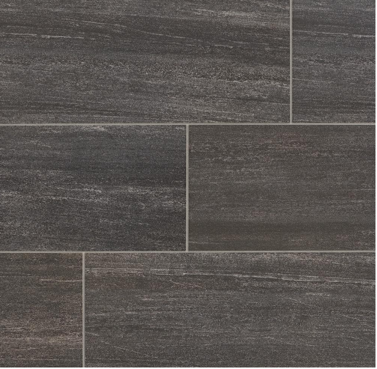 Urban Craft Graphite 12" x 24" Glazed Porcelain Floor and Wall Tile (15.6sqft/case) (24 cases, approx 375sqft) KBO367 (24 boxes)