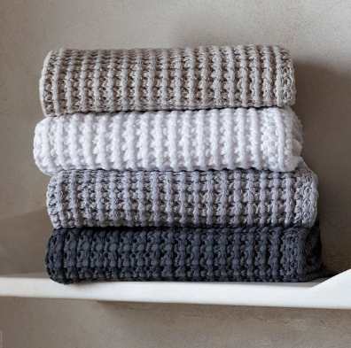 Aura Textured SILVER Bath Towels Bath Sheet (Set of 2)
