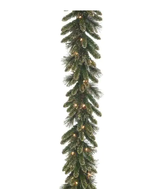 9 ft. x 10 in. Glittery Gold Pine Garland with Glitter, Gold Cones, Gold Glittered Berries