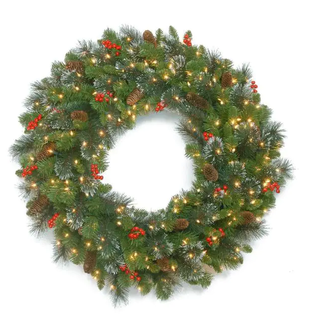 30 in. Crestwood Spruce Wreath with Clear Lights