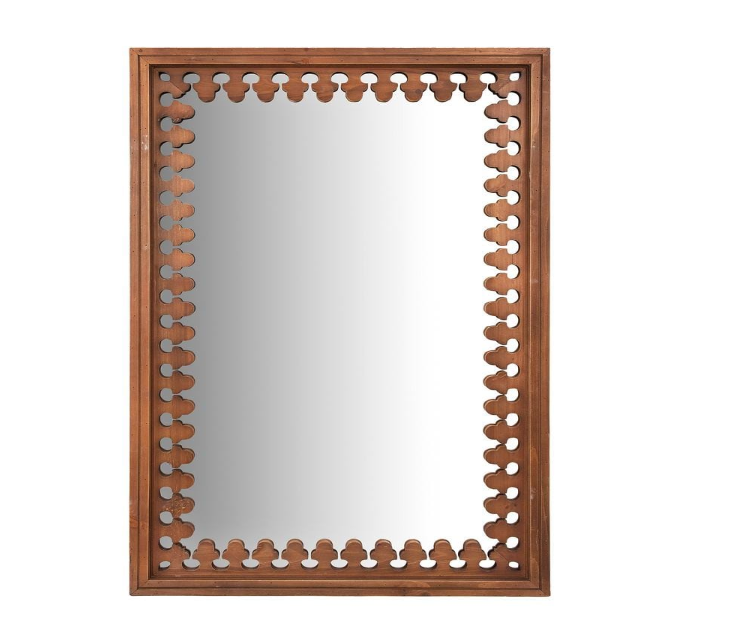 28 in. x 43 in. Farmhouse Rectangle Framed Wood Decorative Mirror