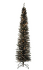 7 ft. Black Tinsel Tree with Metal Stand and 210 Clear Lights