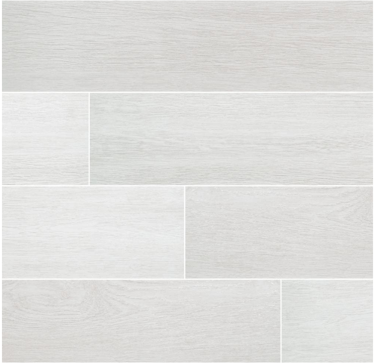 Woodcrest Blanco 6 in. x 36 in. Matte Porcelain Floor and Wall Tile (13.5 sq. ft./Case) (36 cases) Approx. 486sqft.