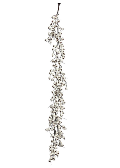 60" Winter White Crabapple Garland LC679