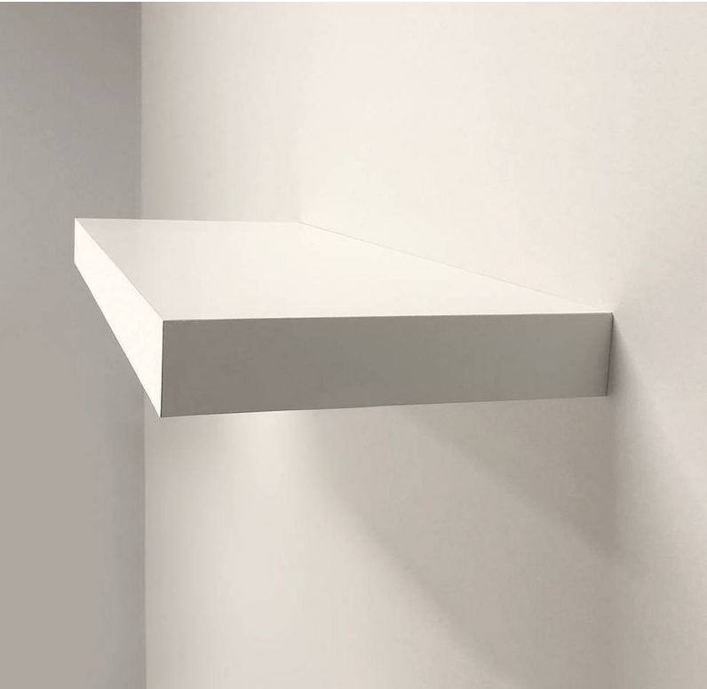 24" Floating Shelf Wall Mounted Hidden Brackets White - Inplace
