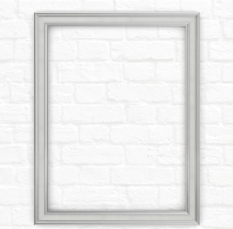 23 in. x 33 in. (S2) Rectangular Mirror Frame in Chrome and Linen (Set of 2) KB651