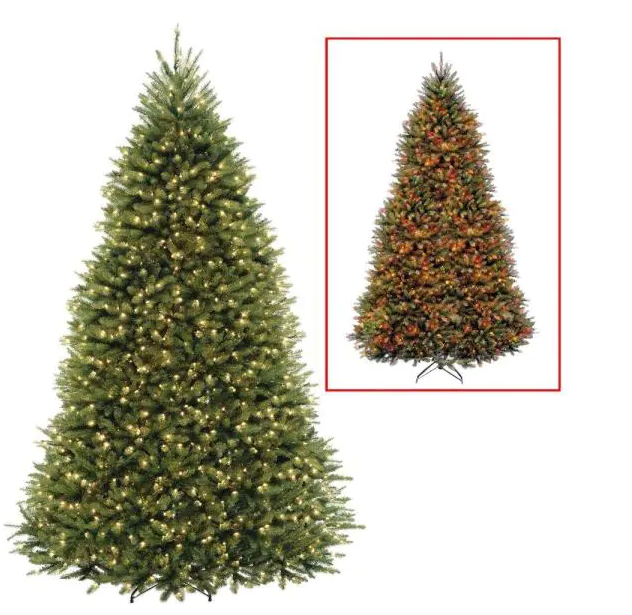 9 ft. Dunhill Fir Artificial Christmas Tree with Dual Color LED Lights