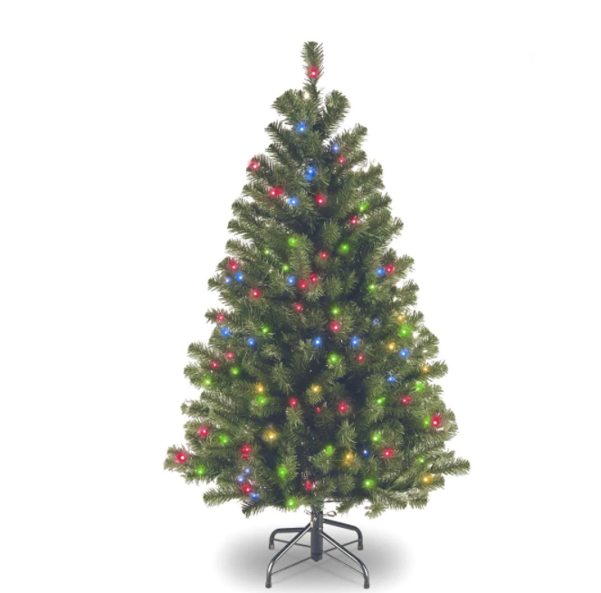 4.5 ft. North Valley Spruce Artificial Christmas Tree with Multicolor Lights