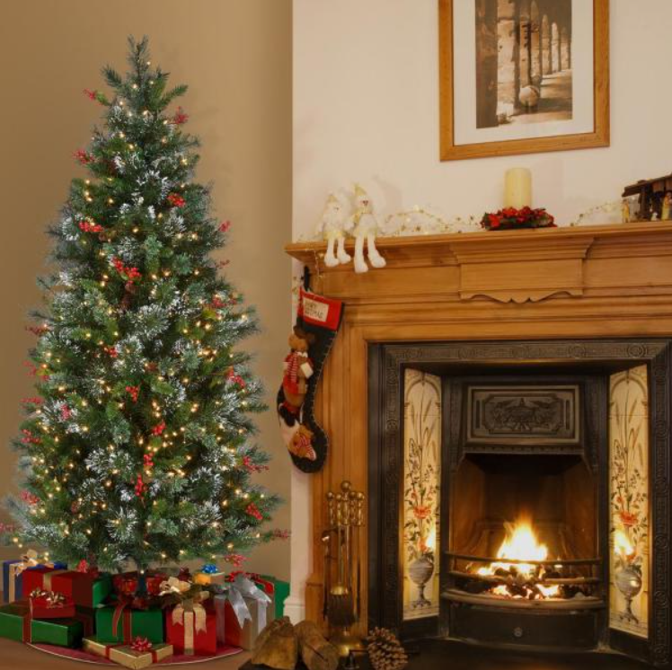6.5 ft. Wintry Pine Medium Artificial Christmas Tree with Clear Lights