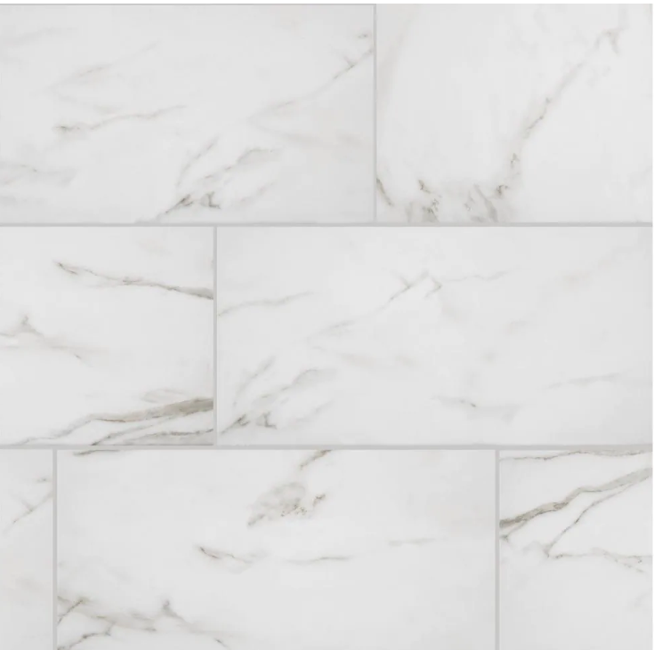 Michelangelo Calacatta Rectified 12 in. x 24 in. Porcelain Floor and Wall Tile (13.3 sq. ft. /case) (11 cases) (11 boxes) KBO252