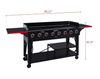 8-Burner Event Propane Gas Grill with 2 Folding Side Tables in Black