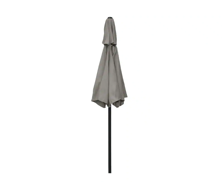 9 ft. Steel Market Push Tilt Patio Umbrella in Polyester Taupe