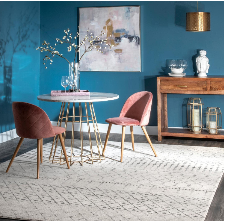 Blythe Modern Moroccan Trellis Gray 4 ft. x 6 ft. Area Rug KRUG241-P8