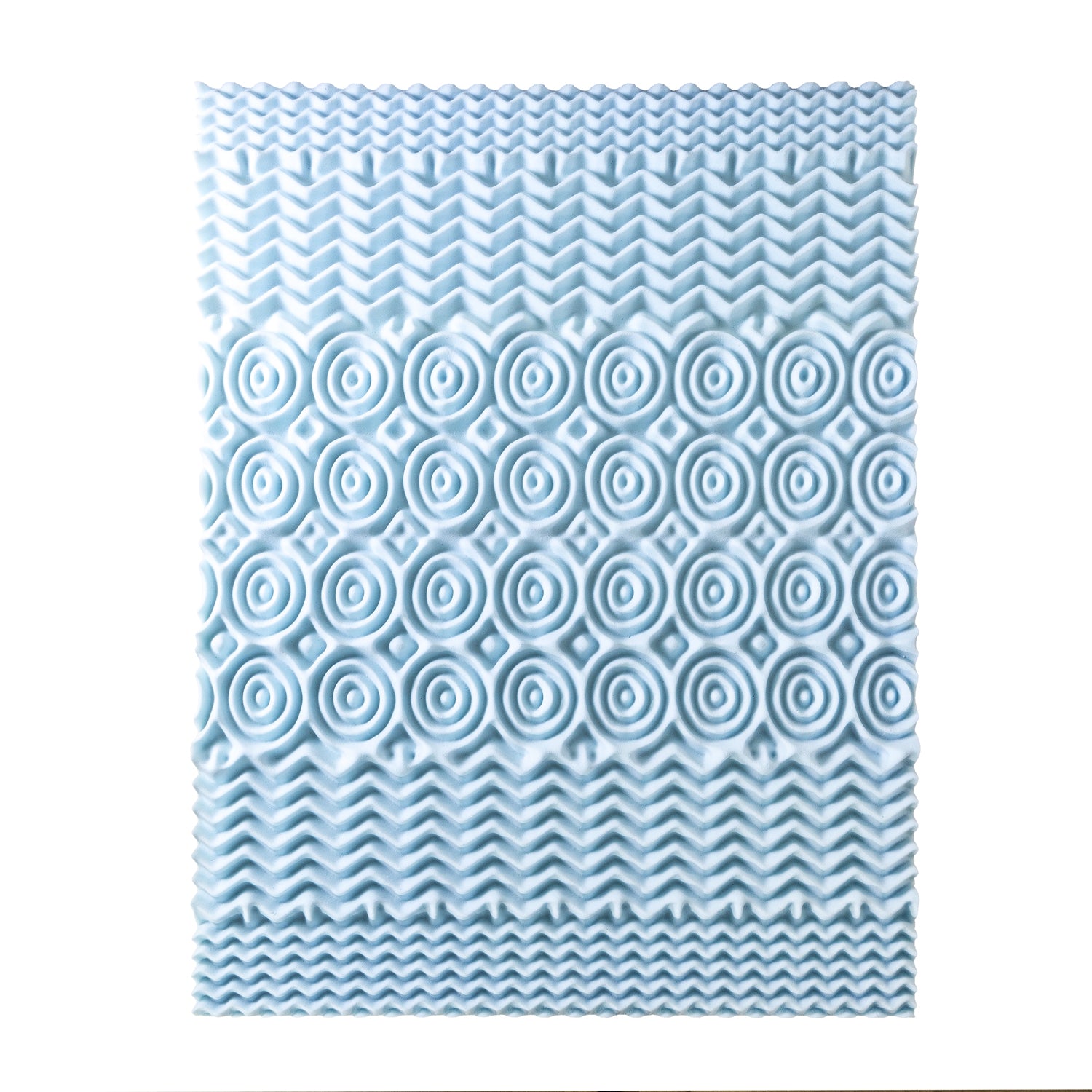 Best Price Mattress 4 Inch Cooling Gel 5-Zone Memory Foam Topper, CertiPUR-US Certified, Full, Sky Blue K7441