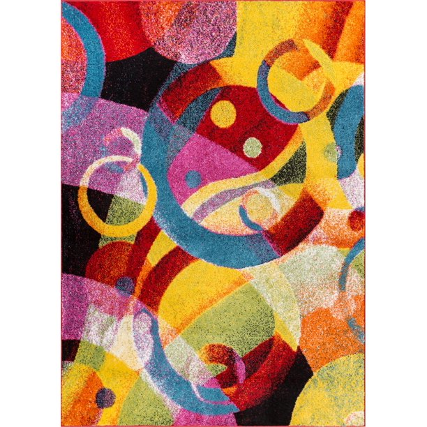 Well Woven Viva Brilliant Multi-color Modern Abstract Shapes Area Rug DRug146-B2-S2