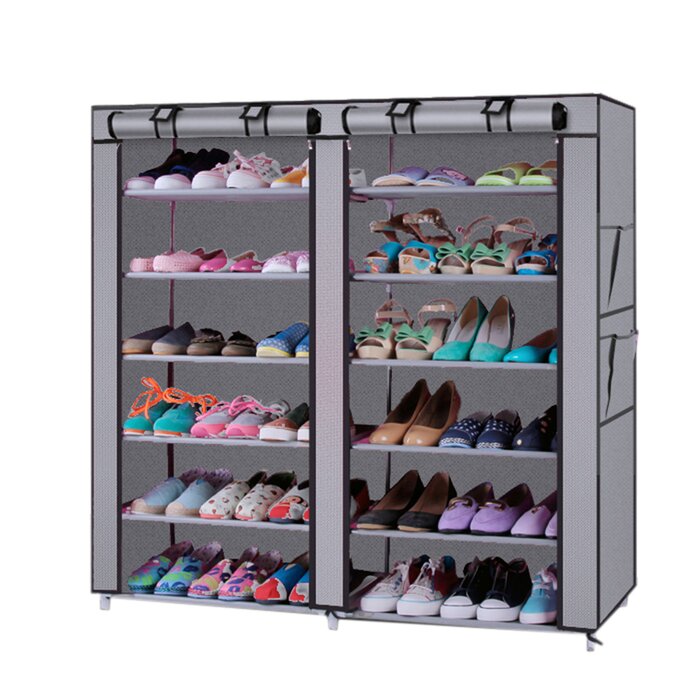 2-Line Non-Woven Fabric 36 Pair Shoe Rack