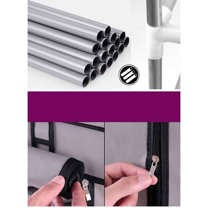 2-Line Non-Woven Fabric 36 Pair Shoe Rack
