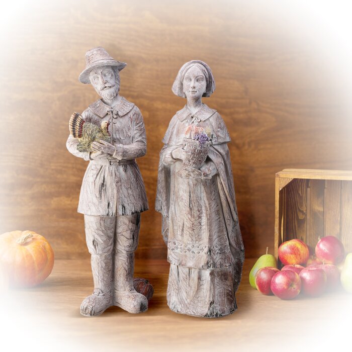 White 2-Piece Weathered Pilgrim Couple Set QL207