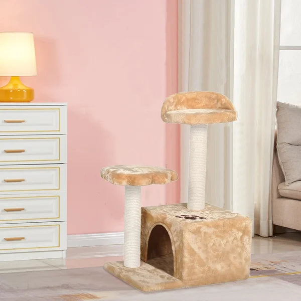 2-Tier Cat Activity Tree,Cat Scratching Sisal Post Tower
